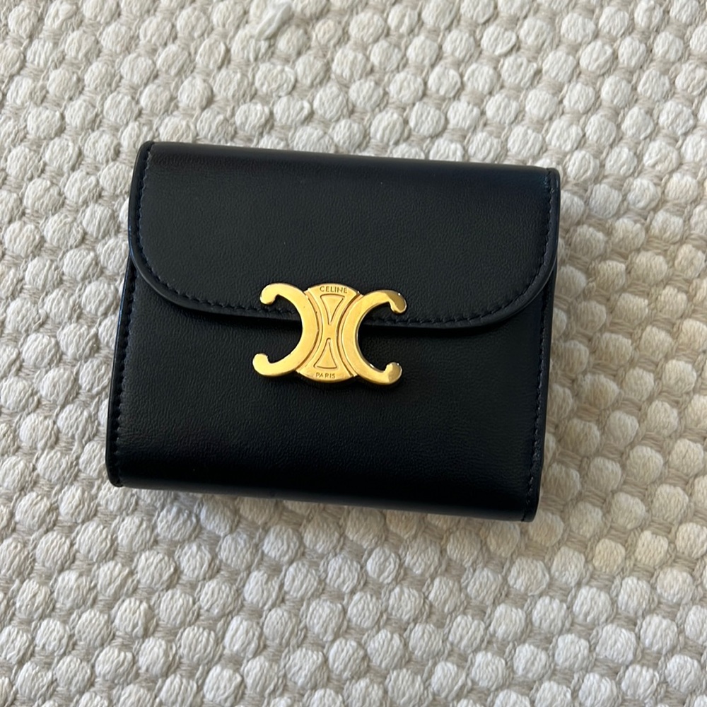 Celine small flap triomphe wallet